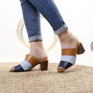 יעלה  - כפכף עור - צבעוני כחול